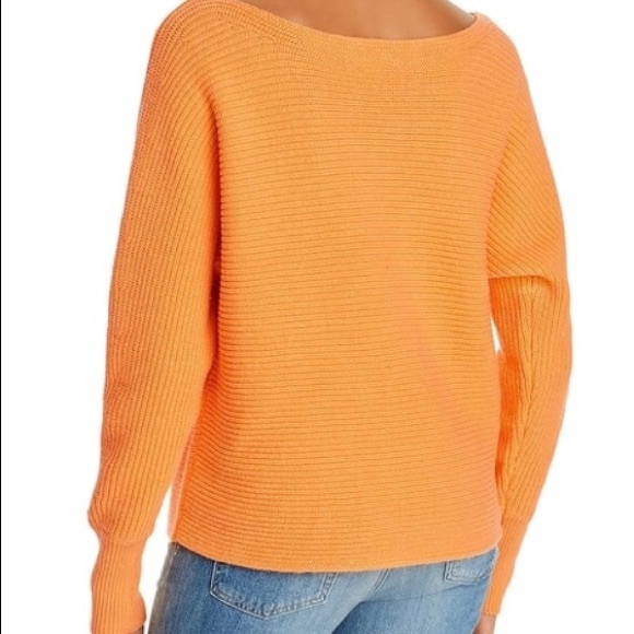 Aqua Long Sleeve Boatneck Ribbed Sweater - Picture 2 of 4